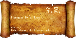 Hanga Róbert névjegykártya